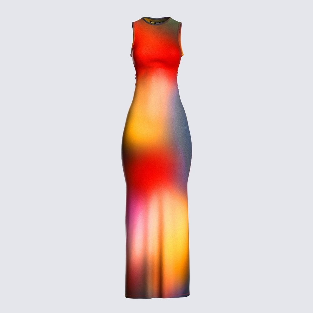 Finesse Finn Multi Print Maxi Dress Sz. 1X